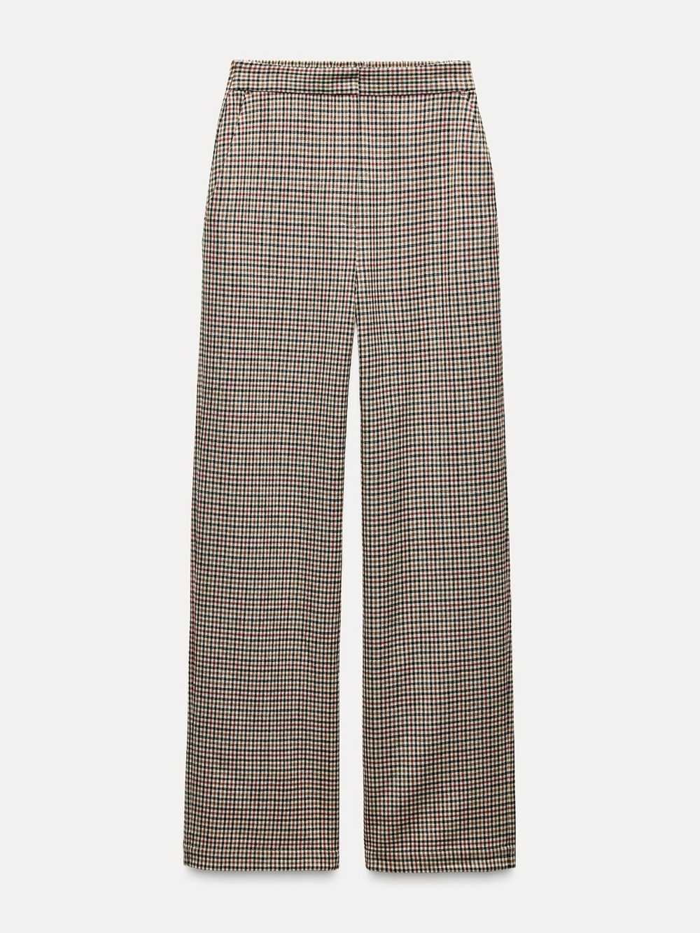 Checked Wide-Leg Women’s Trousers - Brown/Multi